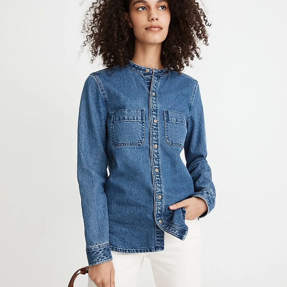 Madewell Demi Banded Collar Shirt Jacket - Picture 3 of 12
